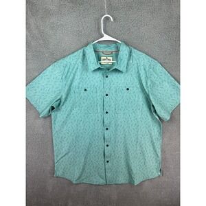 Lake & Trail Shirt Mens XL Short Sleeve Button Up Outdoor Fishing Pockets Green